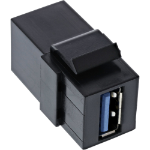 InLine USB 3.1 Snap-In module, USB-A F/F, 90° angled, black housing
