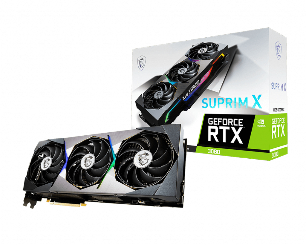 MSI RTX 3080 SUPRIM X 10G LHR graphics card NVIDIA GeForce RTX 3080 10 GB GDDR6X