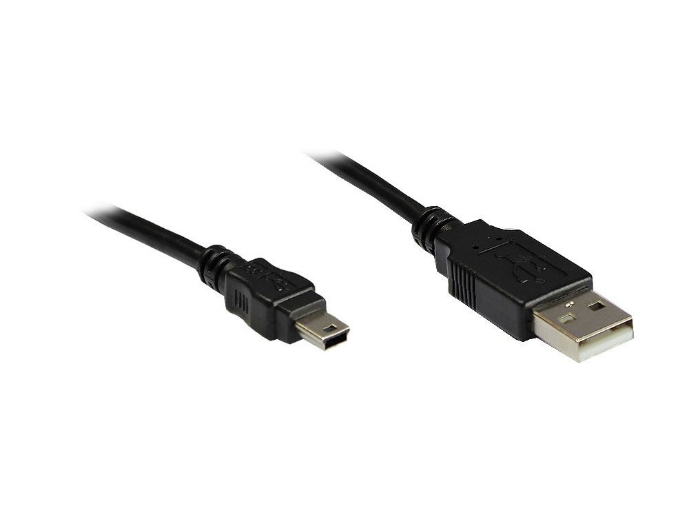 Alcasa 3310-AM03 USB cable 0.3 m USB 2.0 USB A Mini-USB B Black