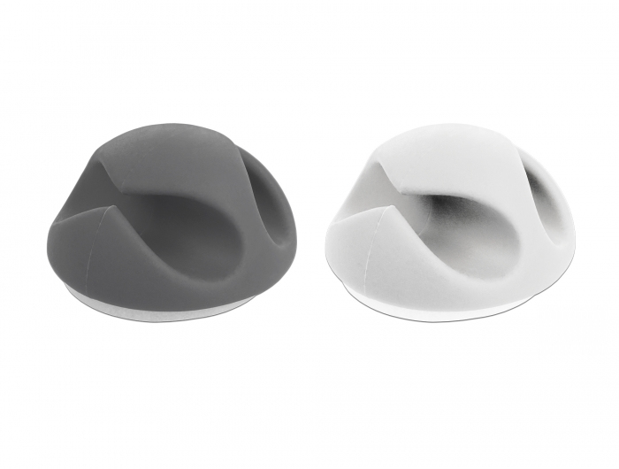 DeLOCK 18295 cable organizer Desk/Wall Cable holder Grey, White 6 pc(s)