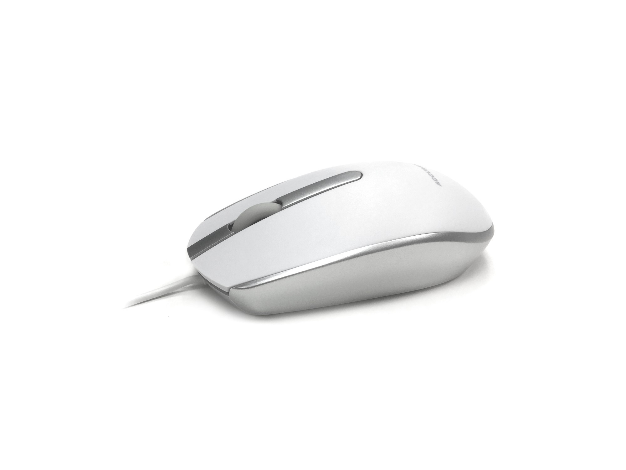 Accuratus M100 MAC ? USB-A Wired Full Size Slim Apple Mac Mouse with Silver and Matt White Tactile Case. Perfe