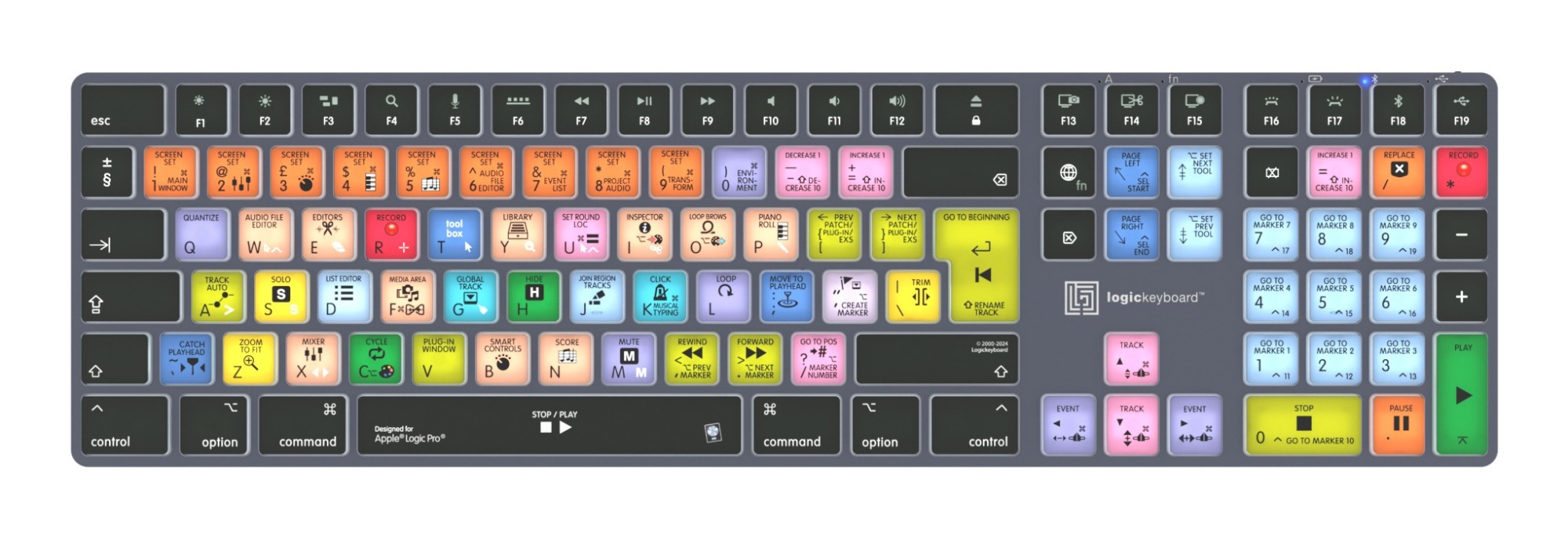 Logickeyboard LKB-LOGXP2-TM-UK keyboard Office Bluetooth QWERTY English Grey, Titanium