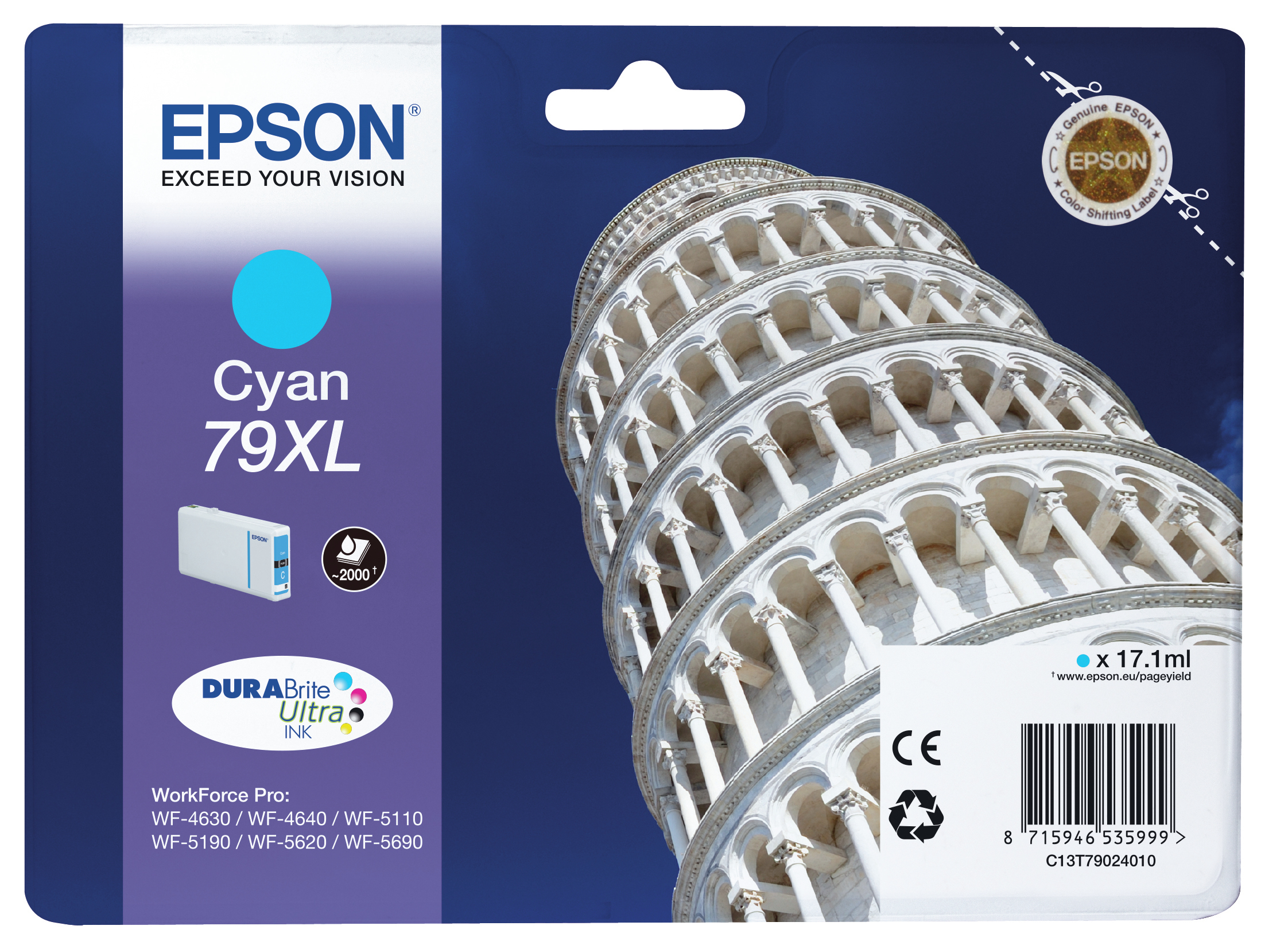 Image of Epson C13T79024010/79XL Ink cartridge cyan high-capacity, 2K pages...