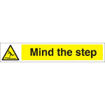 SECO by Stewart Superior SECO Warning Safety Sign Mind The Step Semi Rigid Plastic 300 x 50mm - W0185SRP300X50