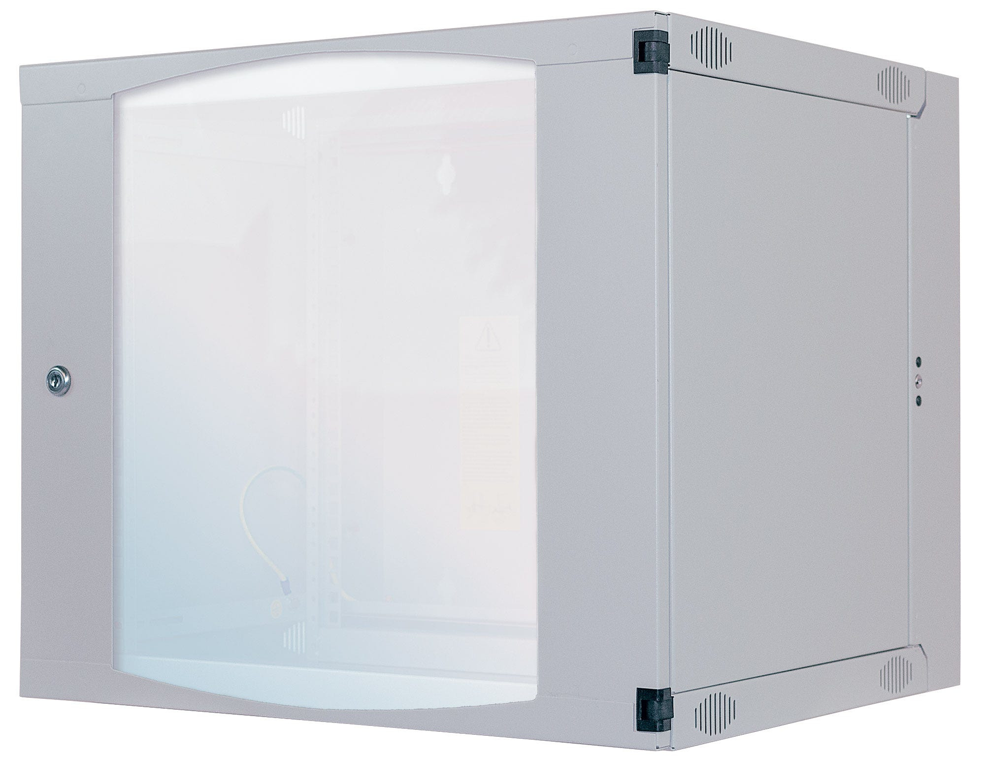 Intellinet Network Cabinet, Wall Mount (Double Section Hinged Swing Out), 12U, Usable Depth 235mm/Width 465mm, Grey, Flatpack, Max 30kg, Swings out for access to back of cabinet when installed on wall, 19", Parts for wall install (eg screws/rawl plugs) no