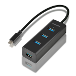 Axagon HUE-S2C interface hub USB 3.2 Gen 1 (3.1 Gen 1) Type-A 5000 Mbit/s Black