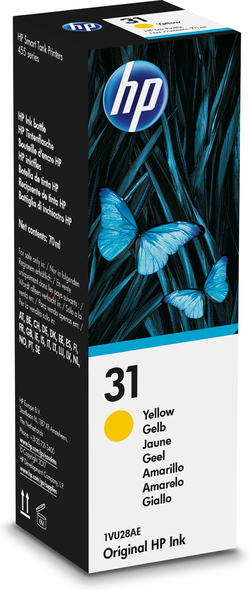 Image of HP 1VU28AE/31 Ink cartridge yellow, 8K pages 70ml for HP Smart...