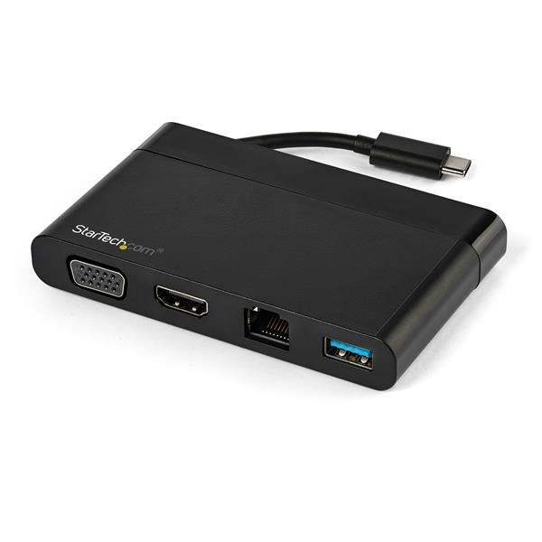 StarTech.com USB C Multiport Adapter with HDMI, VGA, Gigabit Ethernet & USB 3.0 - USB C to 4K HDMI or 1080p VGA Display Mini Dock Hub - USB Type-C Travel Docking Station for USB-C Laptops