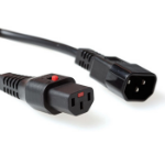 ACT Netsnoer C13 IEC Lock - C14 zwart 3 m, PC1022
