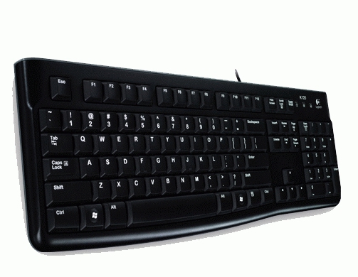 Logitech K120, US keyboard USB QWERTY International EER Black