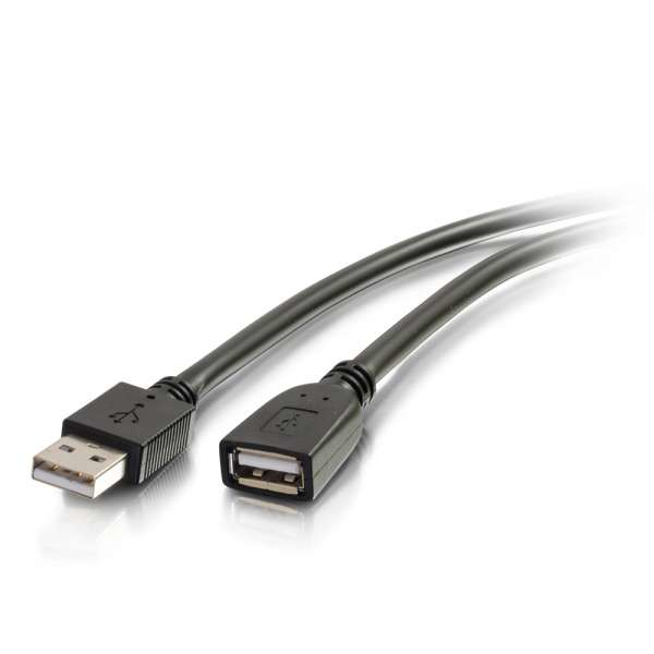 39010 C2G 16FT USB A MALE TO FEMALE ACTIVE EXTENSION CABLE - PLENUM, CMP-RATED