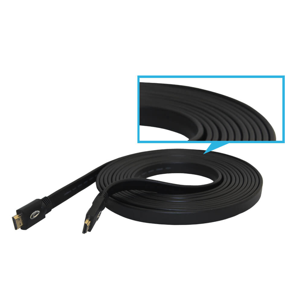 Videk HDMI to HDMI Pro Series Audio/ Video Flat Cable V1.4 with Ethernet 2Mtr