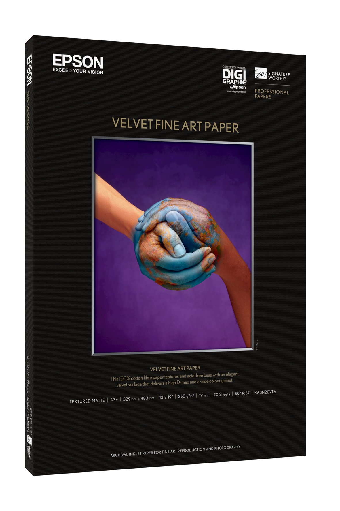 Epson Velvet Fine Art Paper, A3+, 260g/m², 20 Blatt