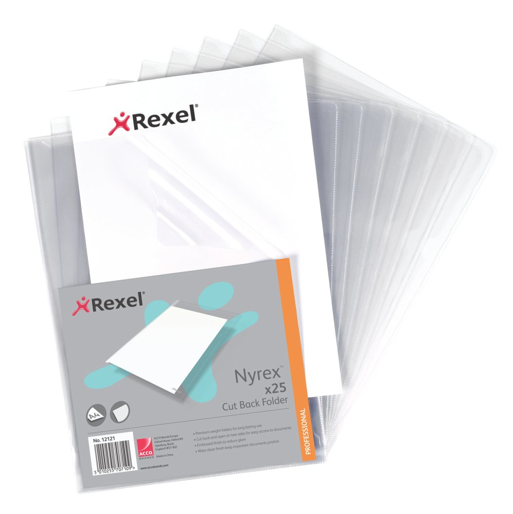 Photos - File Folder / Lever Arch File Rexel Nyrex™ A4 Cut Back Folders Clear (25) 12121 