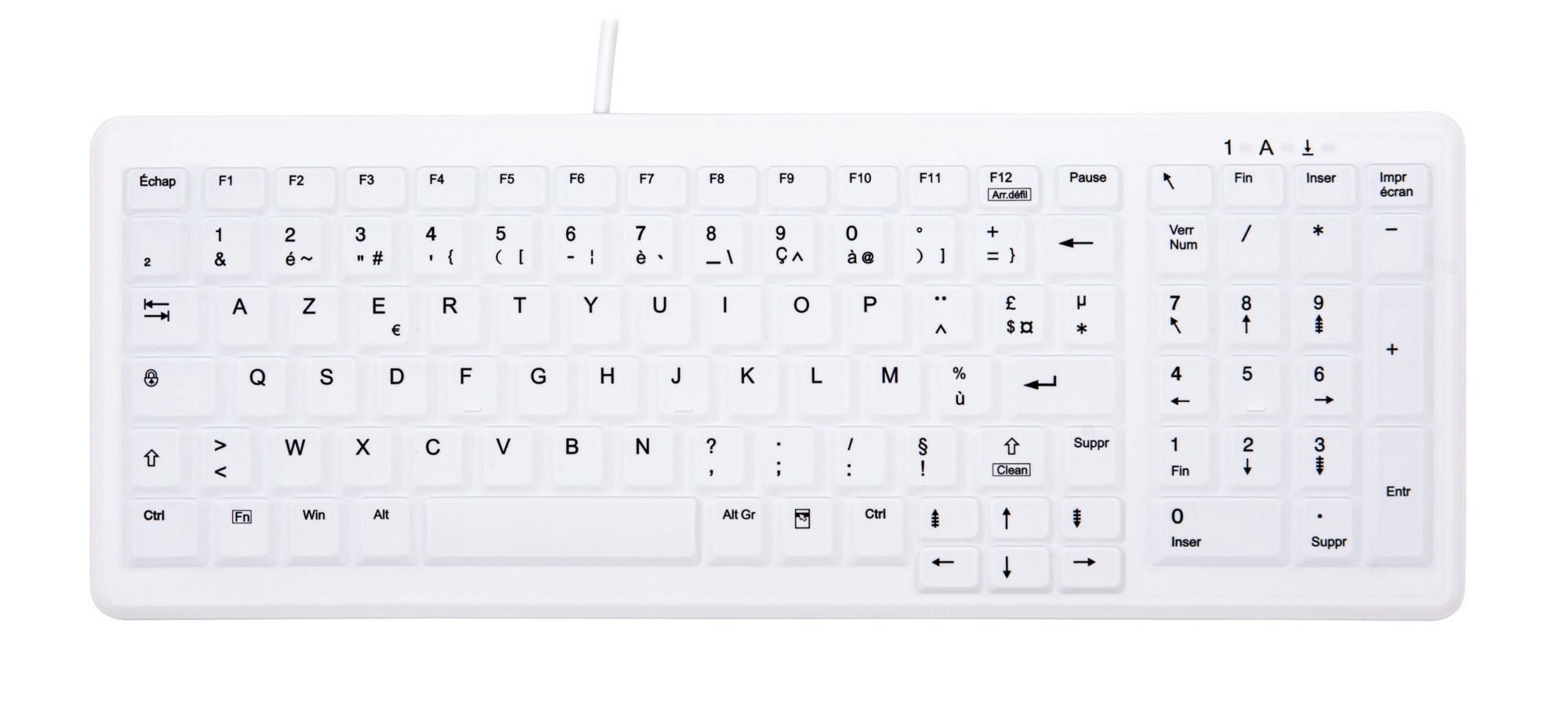 CHERRY AK-C7000 keyboard Medical USB AZERTY French White