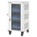 Manhattan Laptop Charging Cart/Trolley via AC Adapter (UK) 30-bay, Install device's AC Adapter (power cables) into unit, Suitable for ALL laptops (to 16"), iPads, MacBooks, Chromebooks, other portable devices, Bays 380x30x280mm, White, Cabinet, Lockable