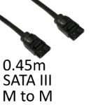 SmartTeck Locking SATA III (M) to Locking SATA III (M) 0.45m Black OEM Internal Data Cable