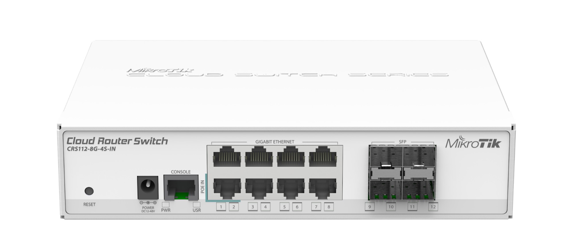 Mikrotik CRS112-8G-4S-IN network switch Managed L3 Gigabit Ethernet (10/100/1000) Power over Ethernet (PoE) White