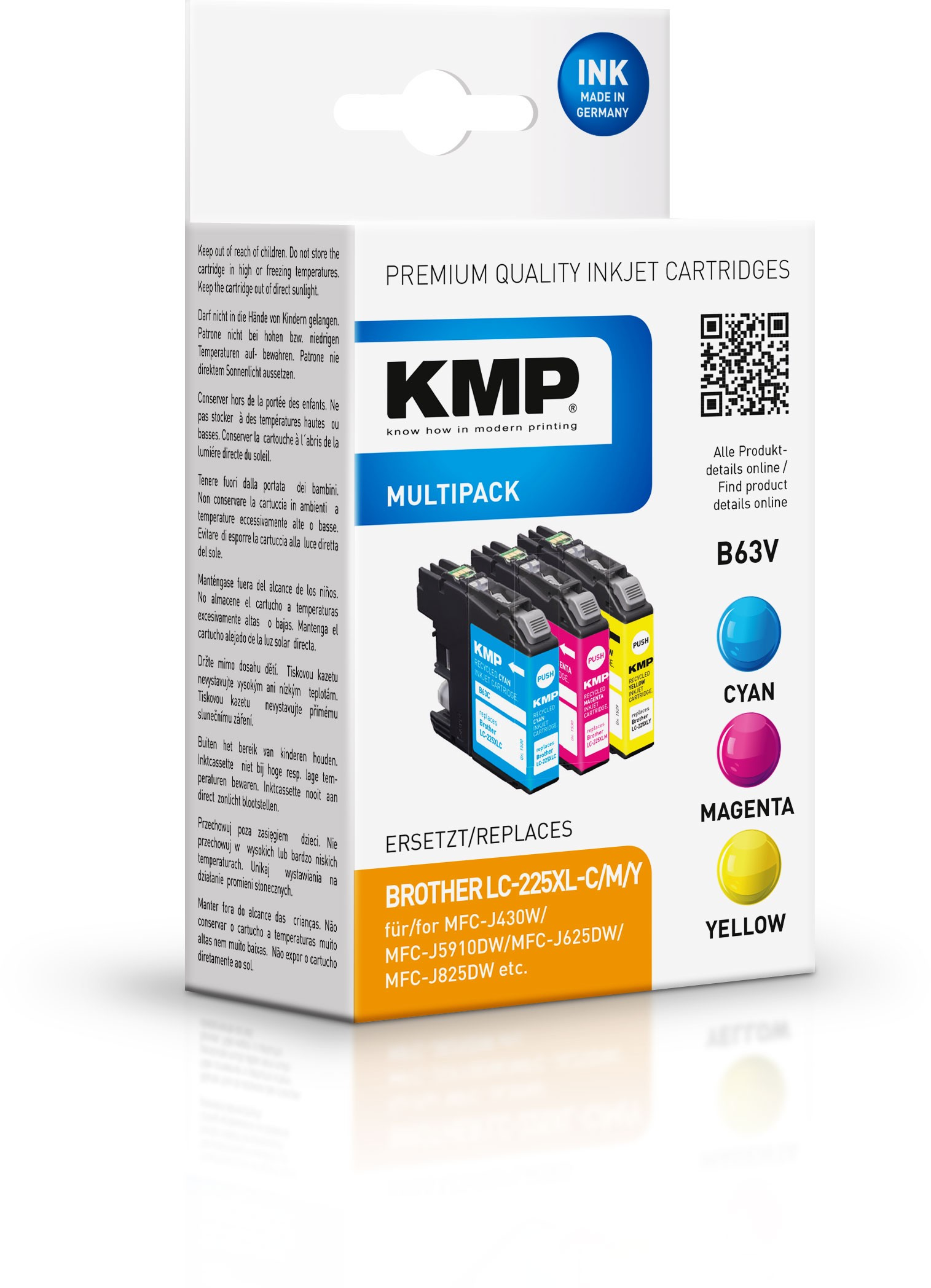 Image of KMP B63V ink cartridge 3 pc(s) Compatible High (XL) Yield Cyan,...