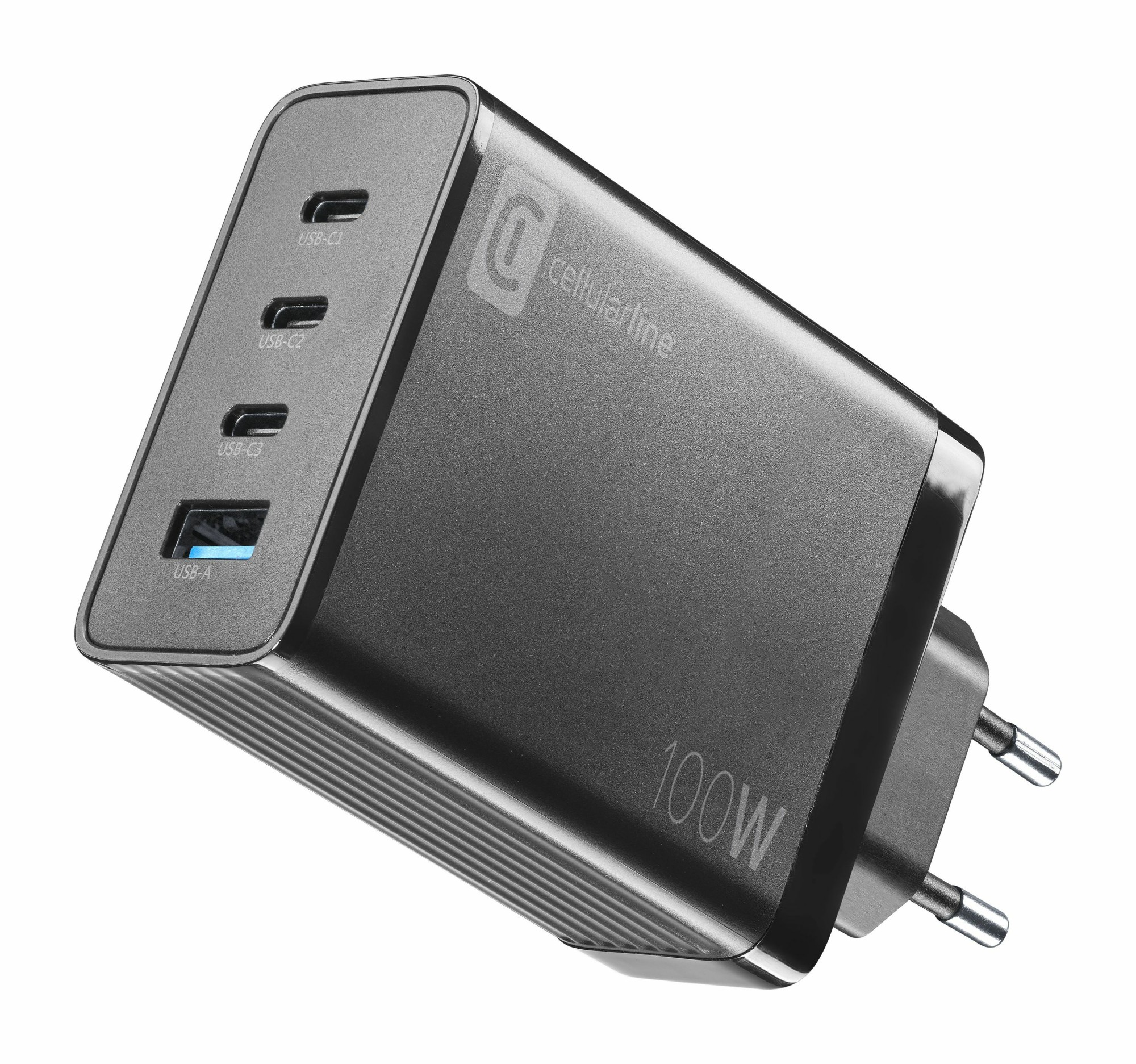 ACHUSBGAN4WAL100WK INGRAM UK - SECOND SOURCE Cellularline Multipower Nano 100W Reiselader 4 Port GaN Black