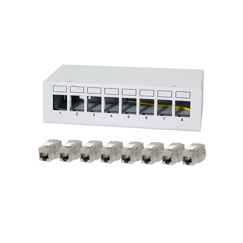 LogiLink Patch panel  8 port with 8 Cat.6A Keystone modules