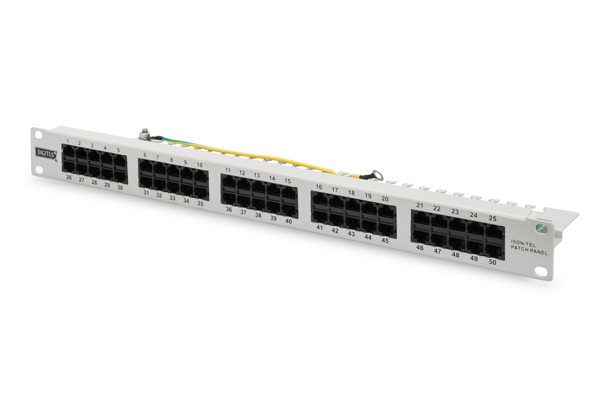 Digitus CAT 3 ISDN patch panel, unshielded, grey