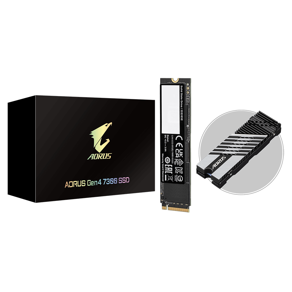Image of Gigabyte AORUS Gen4 7300 SSD 1TB M.2 PCI Express 4.0 3D TLC NAND NVMe
