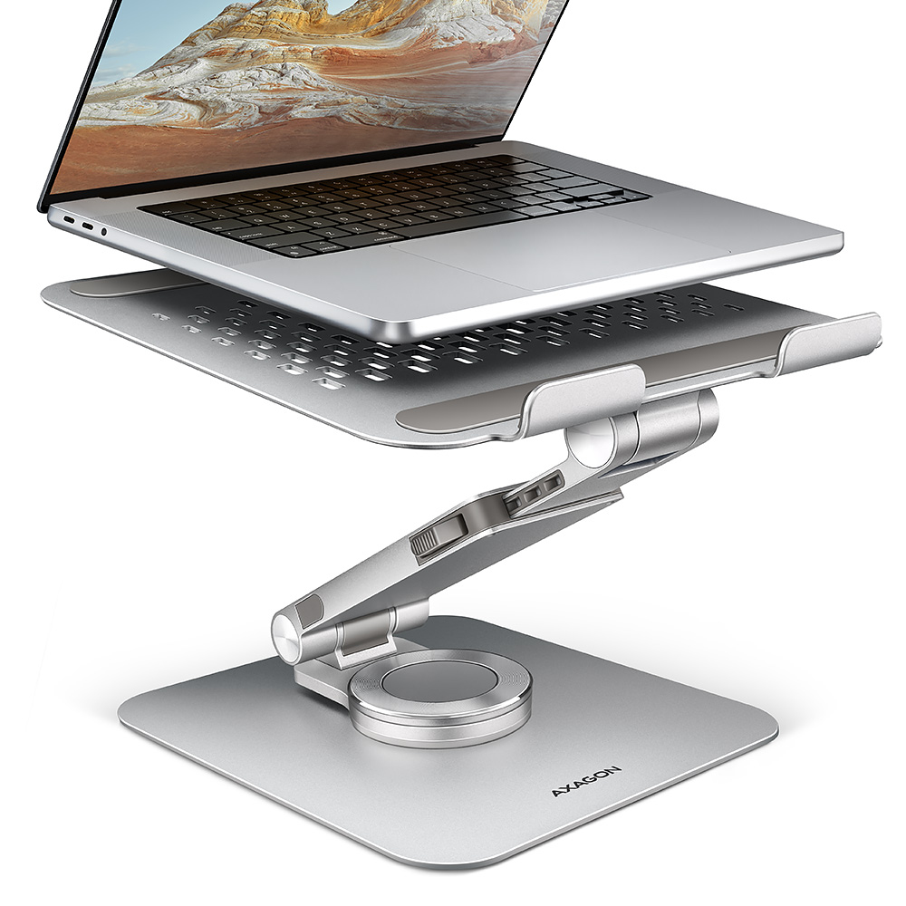Axagon STND-LR Aluminum stand with 360° rotation for laptops 10"–