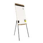 Rocada NATURAL Tripod Flipchart with Magnetic Dry Wipe Surface - Oak