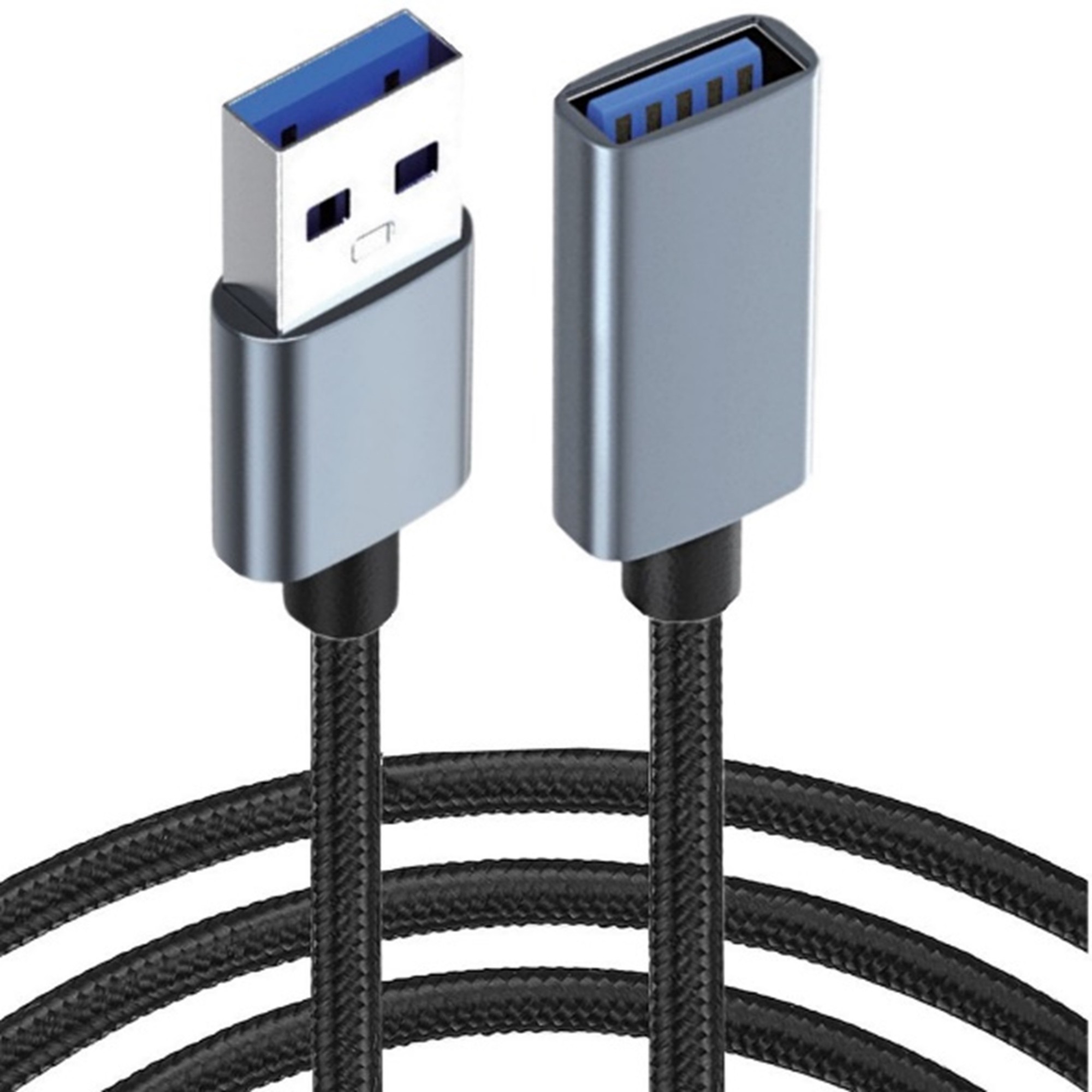 JLC BR21 USB Braided (Male) to USB (Female) Shielded Cable - 3M - Black