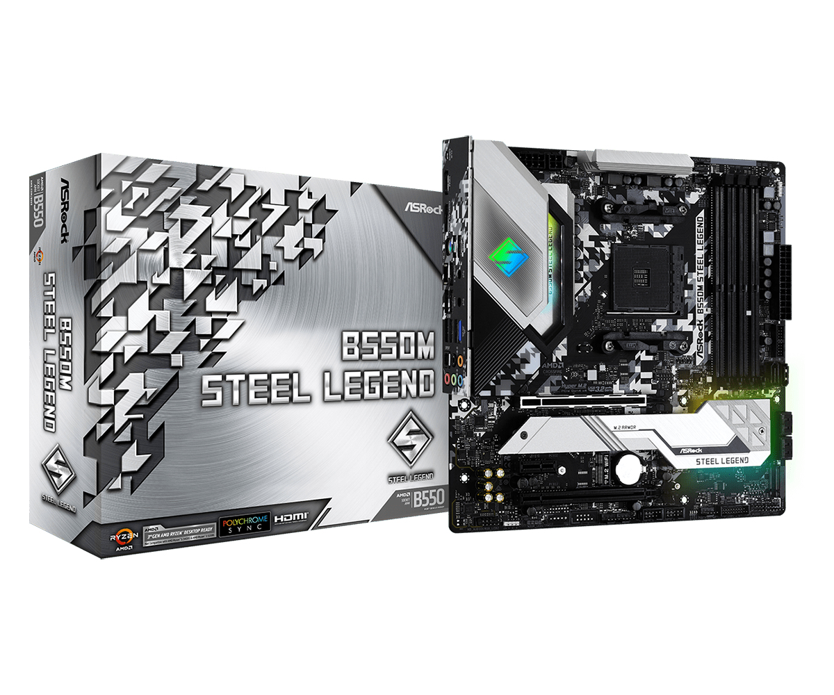 Image of Asrock B550M Steel Legend AMD B550 Socket AM4 micro ATX
