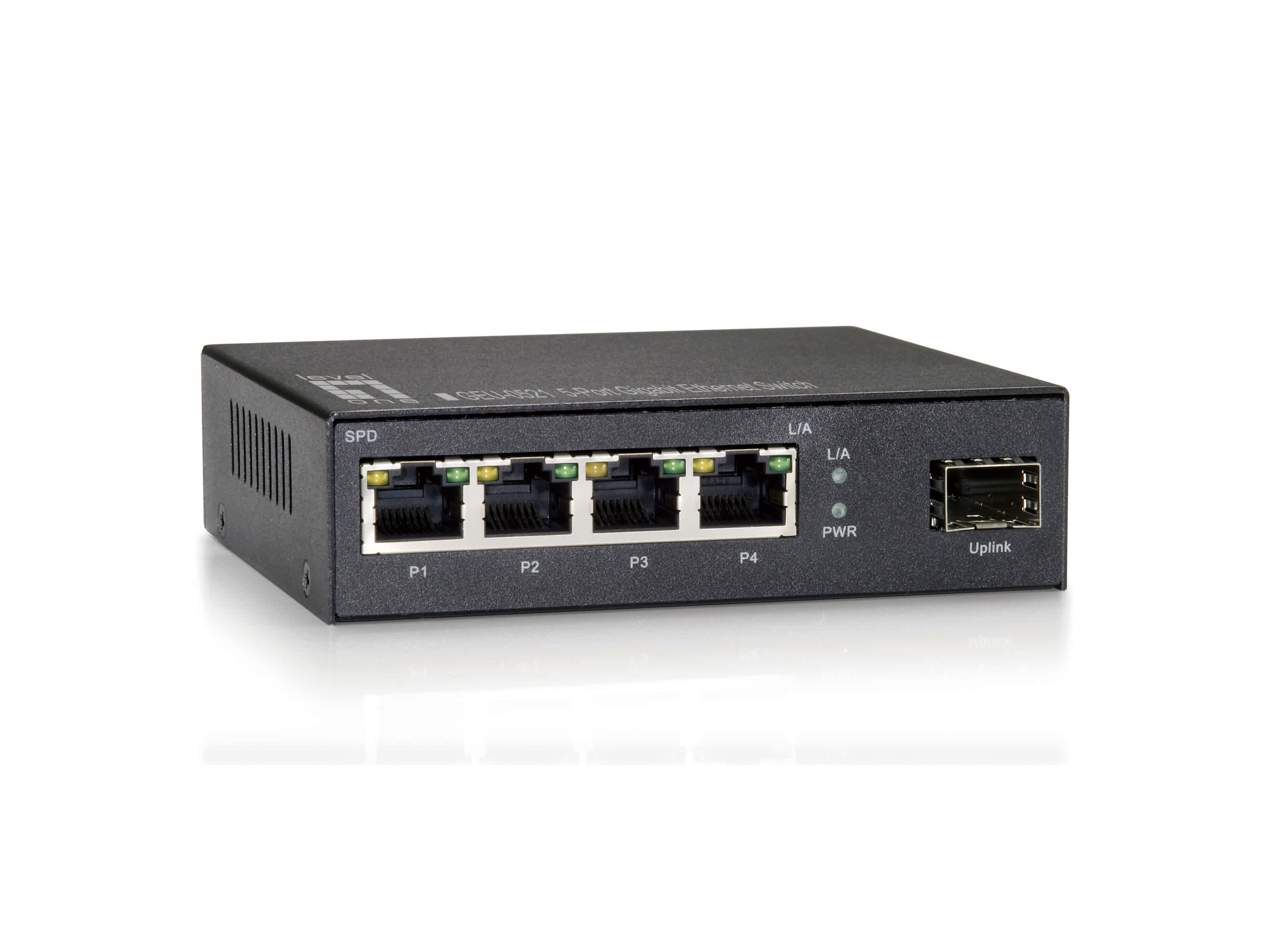 Image of LevelOne 5-Port Gigabit Switch, 1 x SFP