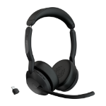 Jabra Evolve2 55 Headset Wireless Head-band Office/Call center USB Type-C Bluetooth Charging stand