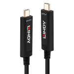 Lindy 30m Fibre Optic Hybrid USB Type C Cable, Audio / Video Only
