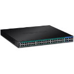 Trendnet TPE-5048WS network switch Managed Gigabit Ethernet (10/100/1000) Power over Ethernet (PoE) 1U Black