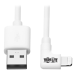 Tripp Lite M100-006-LRA-WH USB-A to Right-Angle Lightning Sync/Charge Cable, MFi Certified - White, M/M, USB 2.0, 6 ft. (1.83 m)