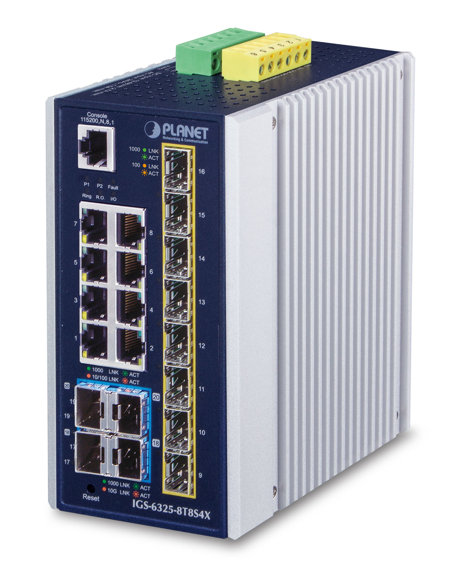 Photos - Switch PLANET IP30 Industrial L3 8-Port Managed Gigabit Ethernet (10/100/1000 IGS-6325-8T8S4X 