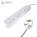connektgear 5m 4 Way Power Extension Block - UK Plug to 4 x UK Sockets - White