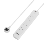 Maplin 4 Socket Extension Lead with 2x USB-A/ 1x USB-C Ports Surge Protection 3250W 1.8m