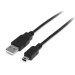 StarTech.com Cable USB de 2m para Cámara - 1x USB A Macho - 1x Mini USB B Macho - Adaptador Negro