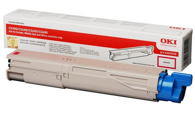OKI 43459330 Toner magenta, 2.5K pages/5% for OKI C 3300/3400/3450/3600