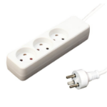 Garbot 24155119-1 power extension 1 m 3 AC outlet(s) Indoor White