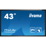 iiyama T4362AS-B1 Signage Display Interactive flat panel 108 cm (42.5") IPS 500 cd/mÂ² 4K Ultra HD Black Touchscreen Built-in processor Android 8.0 24/7