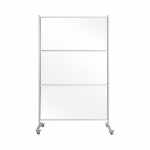 Bi-Office Mobile Glass Divider Screen with Aluminium Frame 1200x1500mm Clear - DSP123046 DD