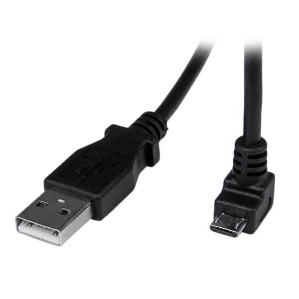 Image of StarTech.com 2m Micro USB Cable - A to Down Angle Micro B