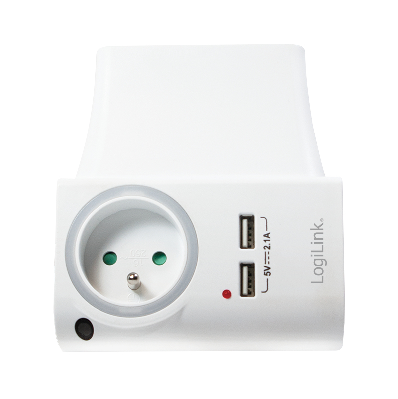 Image of LogiLink PA0166 power plug adapter Type E (FR) White