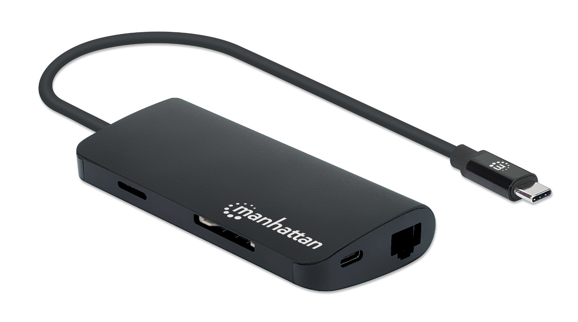 Image of Manhattan USB-C Dock/Hub with Card Reader, Ports (x5): Ethernet,...