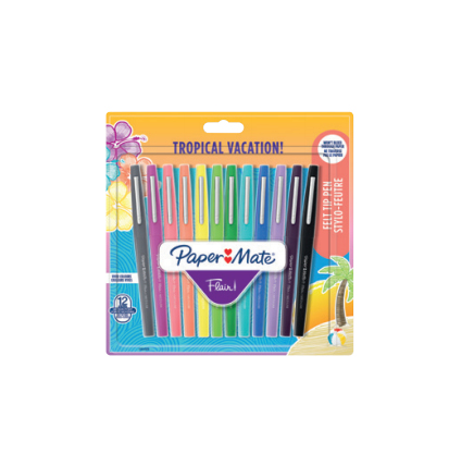 Papermate 1951029 felt pen Fine/Medium Black, Blue, Brown, Green, Light Blue, Light Green, Orange, Pink, Purple, Violet, Yellow 12 pc(s)