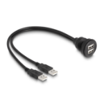 DeLOCK 88104 tussenstuk voor kabels 2 x USB Type-A Zwart