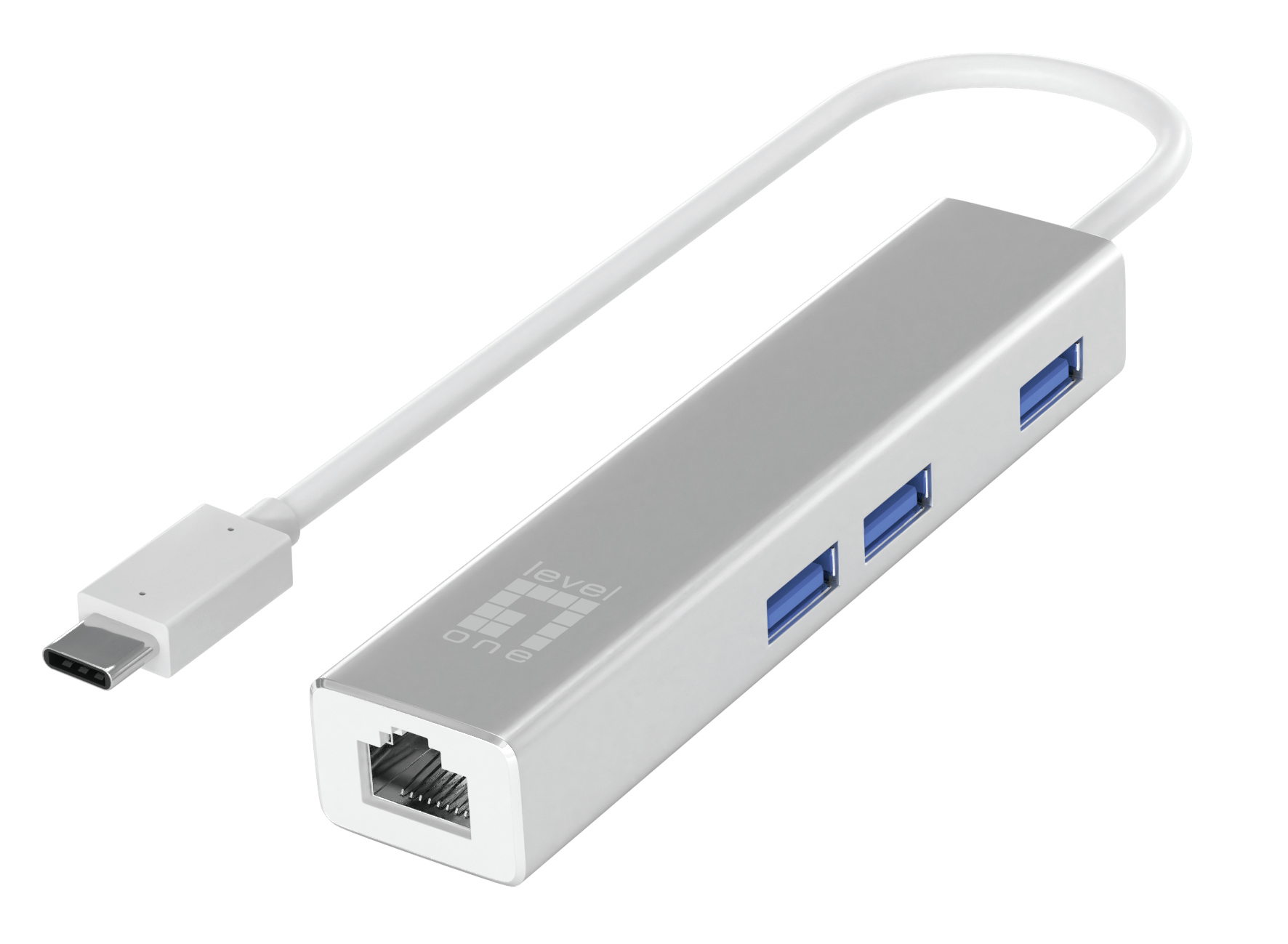 Image of LevelOne Gigabit USB-C Network Adapter with USB Hub